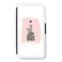 Zwart-wit cactus: iPhone 12 Flip Hoesje