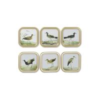 Schilderij DKD Home Decor Vogels Cottage 30 x 2 x 30 cm (6 Stuks)