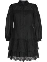 Marchesa Rosa robe-chemise courte à broderie anglaise - Noir