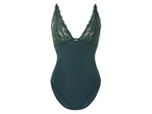 esmara Dames kanten body (M (40/42), Groen)