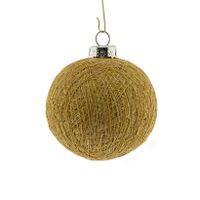 1x Gouden Cotton Balls kerstballen 6,5 cm kerstboomversiering - thumbnail