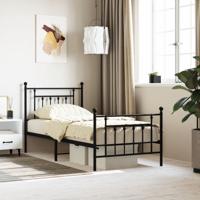 Bedframe met hoofd- en voeteneinde metaal zwart 90x190 cm