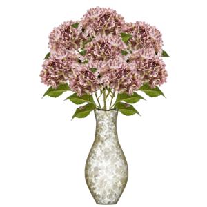 Kunstbloem Hortensia tak - 8x - Annabelle - 52 cm - paars - Kunst zijdebloem - Hydrangea