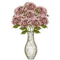 Kunstbloem Hortensia tak - 8x - Annabelle - 52 cm - paars - Kunst zijdebloem - Hydrangea