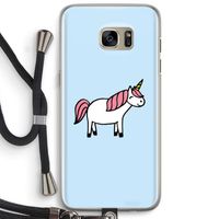 Eenhoorn: Samsung Galaxy S7 Edge Transparant Hoesje met koord