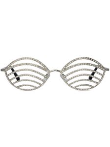 Linda Farrow lunettes de soleil Party Goddess à monture papillon - Argent
