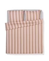 HEMA Dekbedovertrek 200x200/220cm zacht katoen strepen roze (lichtroze)