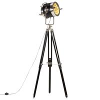 VidaXL Vloerlamp driepoot 171 cm massief mangohout zwart