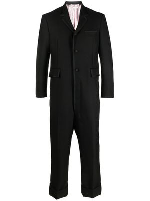 Thom Browne combinaison en laine à revers cranté - Noir
