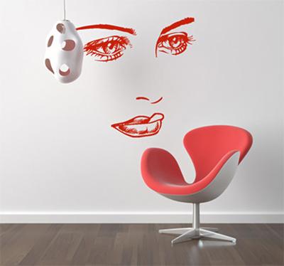 Sticker gezicht vrouw