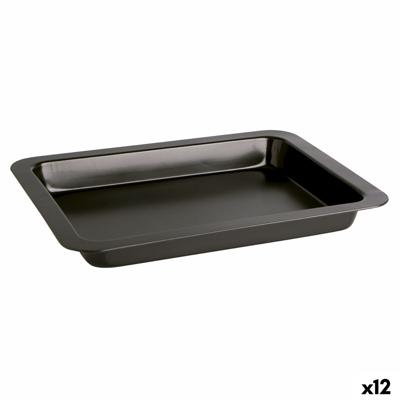 Ovenschaal Quid Sweet Grey Zwart Metaal 36 x 24 x 4 cm (12 Stuks)