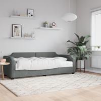 Slaapbank met matras 90x190 cm stof donkergrijs