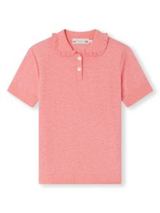 Bonpoint Frynja ruffle-collar polo shirt - Rose