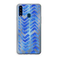 Blauwe pijlen: Samsung Galaxy A20s Transparant Hoesje