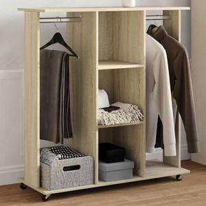 VidaXL Kledingkast met wielen 102x38x110 cm bewerkt hout sonoma eiken