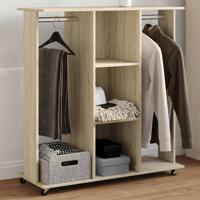 VidaXL Kledingkast met wielen 102x38x110 cm bewerkt hout sonoma eiken - thumbnail
