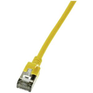 LogiLink CQ9077S RJ45 Netwerkkabel, patchkabel CAT 6A U/FTP 5.00 m Geel Extreem dun, Vlambestendig, Flexibel, Folie afscherming, Halogeenvrij, Snagless,