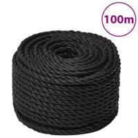 VidaXL Werktouw 20 mm 100 m polypropeen zwart VidaXL Werktouw 20 mm 100 m polypropeen zwart