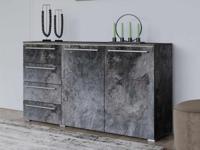 Commode INDIRA 2 deuren 4 lades kleurrijke leisteen met led