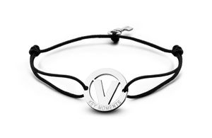 Key Moments 8KM-A00022 Armband met stalen letter V en sleutel one-size zilverkleurig