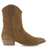 POELMAN Poelman - Cognackleurige westernlaars Bruin Suede Western Dames - thumbnail