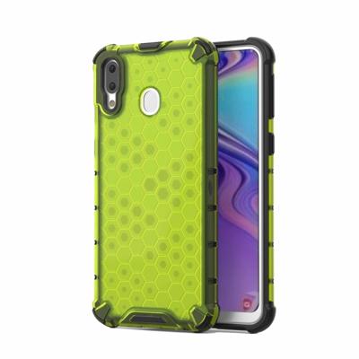 Honingraat schokbestendig PC + TPU Case voor Galaxy M20 (groen)