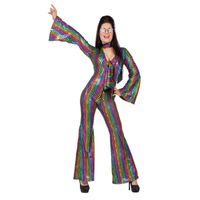 Disco Jumpsuit Rainbow Met Hoofdband - thumbnail