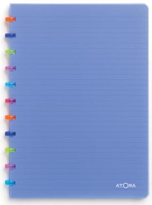 Atoma Tutti Frutti schrift, ft A4, 144 bladzijden, geruit 5 mm, transparant blauw