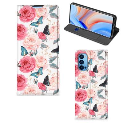 OPPO Reno4 Pro 5G Smart Cover Butterfly Roses OPPO Reno4 Pro 5G Smart Cover Butterfly Roses