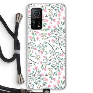 Sierlijke bloemen: Xiaomi Mi 10T 5G Transparant Hoesje met koord