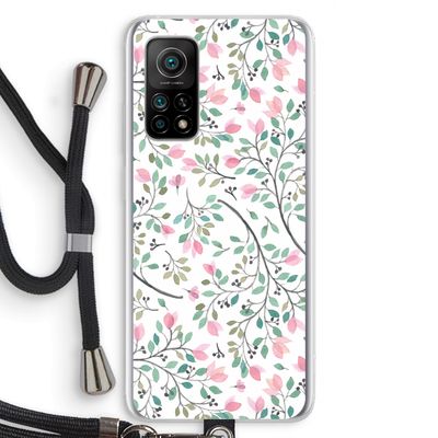 Sierlijke bloemen: Xiaomi Mi 10T 5G Transparant Hoesje met koord