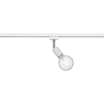 LED Railverlichting - Track Spot - Trion Dual Dolla - 2 Fase - E27 Fitting - Rond - Mat Wit - Aluminium