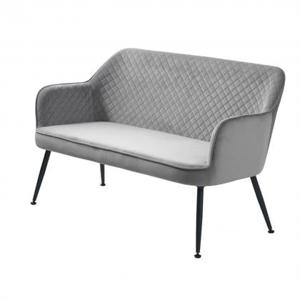 Nordic Home Viggo eetkamerbank - 129 cm - velvet - grijs