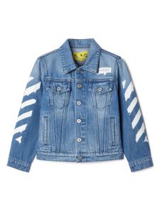 Off-White Kids Paint Graphic denim jacket - Bleu