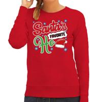 Foute Kersttrui - sweater - Santa his favorite Ho - rood - voor dames - kerstkleding