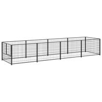 Hondenkennel 4 m² staal zwart
