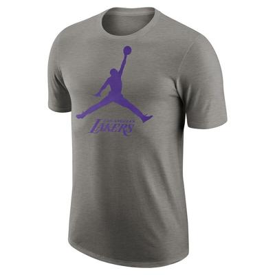 Heren-T-Shirt met Korte Mouwen Nike LAL M NK ES NBA JDN SS TEE FB9827 063 Grijs - Maat: XL