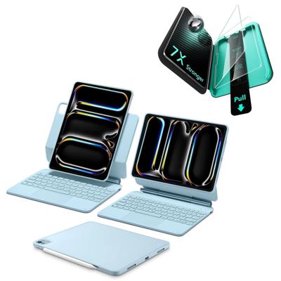 iPad Pro 13ʺ (2025) Bundle Rebound Magnetic Keyboard Case 360 & Armorite Screen Protectors - US Layout-Blue