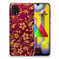 Samsung Galaxy M31 | TPU Case | Gouden Bloemen