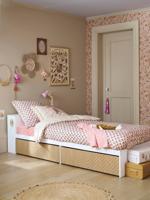 Kinderbed met laden + boekenkast wit