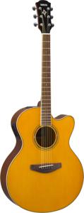 Yamaha CPX600 VT Akoestische-elektrische gitaar Jumbo 6 snaren Bruin, Geel