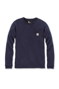 Carhartt Vrouwen Lange Mouwen Werkshirt met Borstzak Donkerblauw