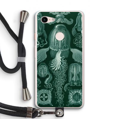 Haeckel Cubomedusae: Pixel 3 XL Transparant Hoesje met koord