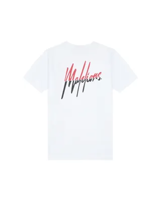 Malelions Junior Split T-shirt Kids Wit/Rood - Maat 128 - Kleur: RoodWit | Soccerfanshop
