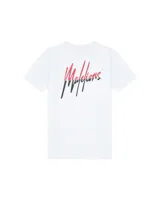 Malelions Junior Split T-shirt Kids Wit/Rood - Maat 128 - Kleur: RoodWit | Soccerfanshop