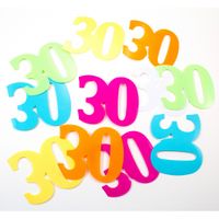 24x Mega confetti 30 jaar gekleurd - thumbnail