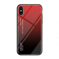 Gradiënt kleur glas Case voor iPhone XS Max (rood)