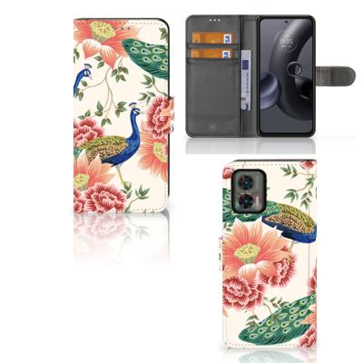 Telefoonhoesje | Met pasjeshouder | voor Motorola Edge 30 Neo Pink Peacock