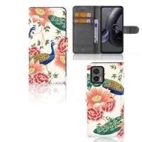 Telefoonhoesje | Met pasjeshouder | voor Motorola Edge 30 Neo Pink Peacock
