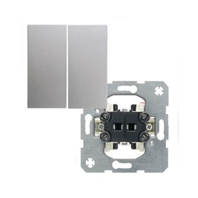 Berker S1 serieschakelaar met drukknop aluminium